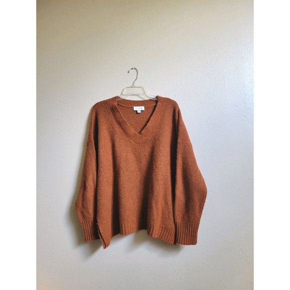 Free Assembly Sweaters - Free Assembly‎ V-Neck Women's Sweater Knit Long Sleeves Orange/ Rust Size XL